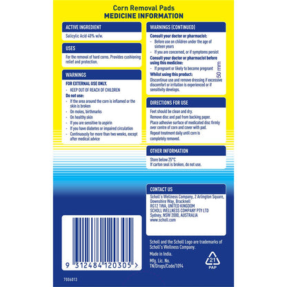 Scholl Corn Removal Pads 9 Pack