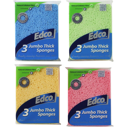 Edco Jumbo Thick Sponges 3 Pack