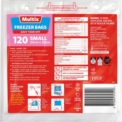 Multix Easy Tear Off Freezer Bags Small 120 pack