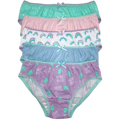 For Kids Girls Briefs Sizes 3-4 Assorted 5 Pack