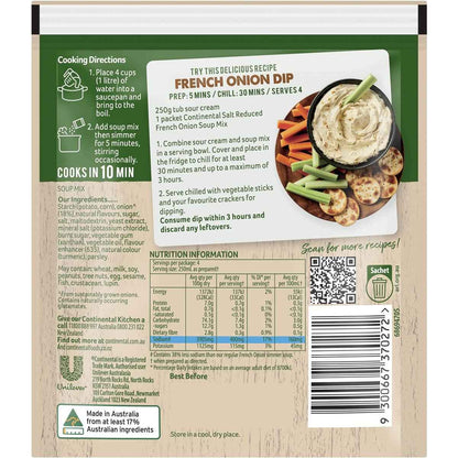 Continental Classics Simmer Soup French Onion Salt Reduced 35g