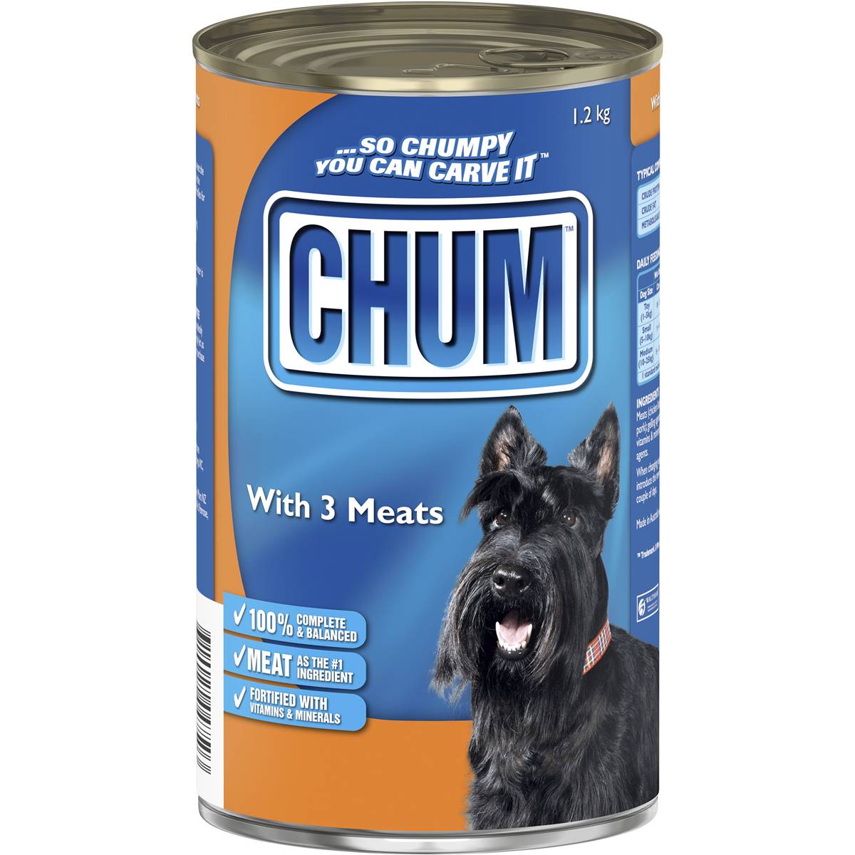 Chum Adult Dog Food 3 Meats 1.2kg