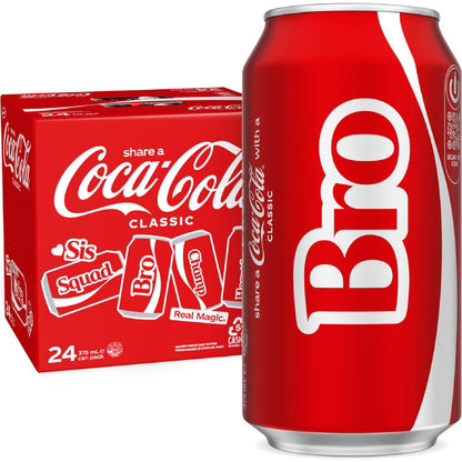 Coca-Cola Classic Soft Drink Multipack Cans 375ml X 24 Pack
