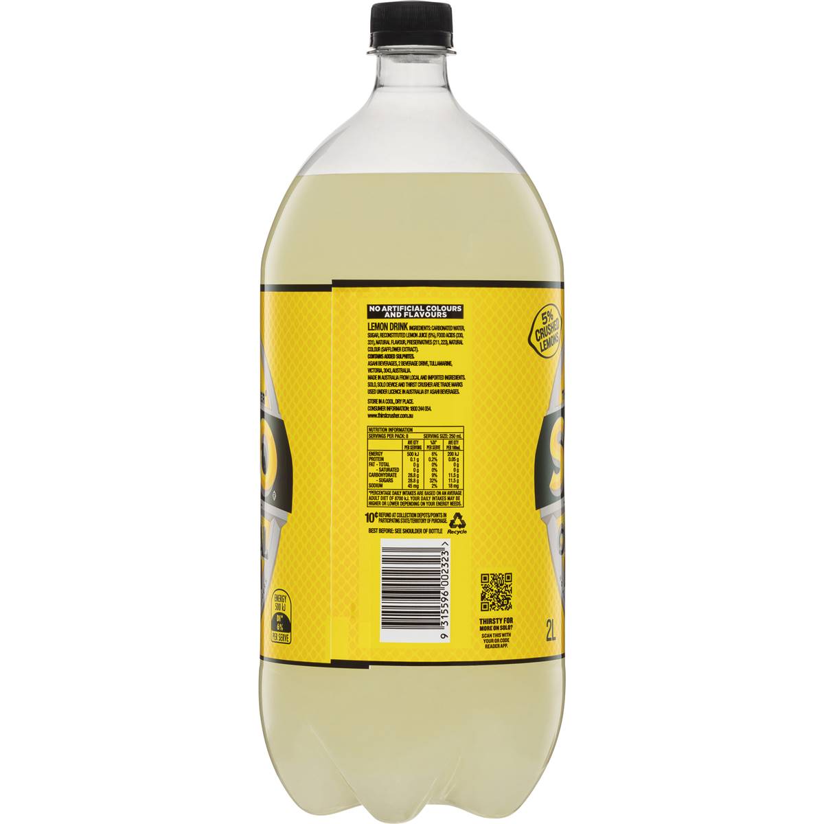 Solo Thirst Crusher Original Lemon Soft Drink Bottle 2l