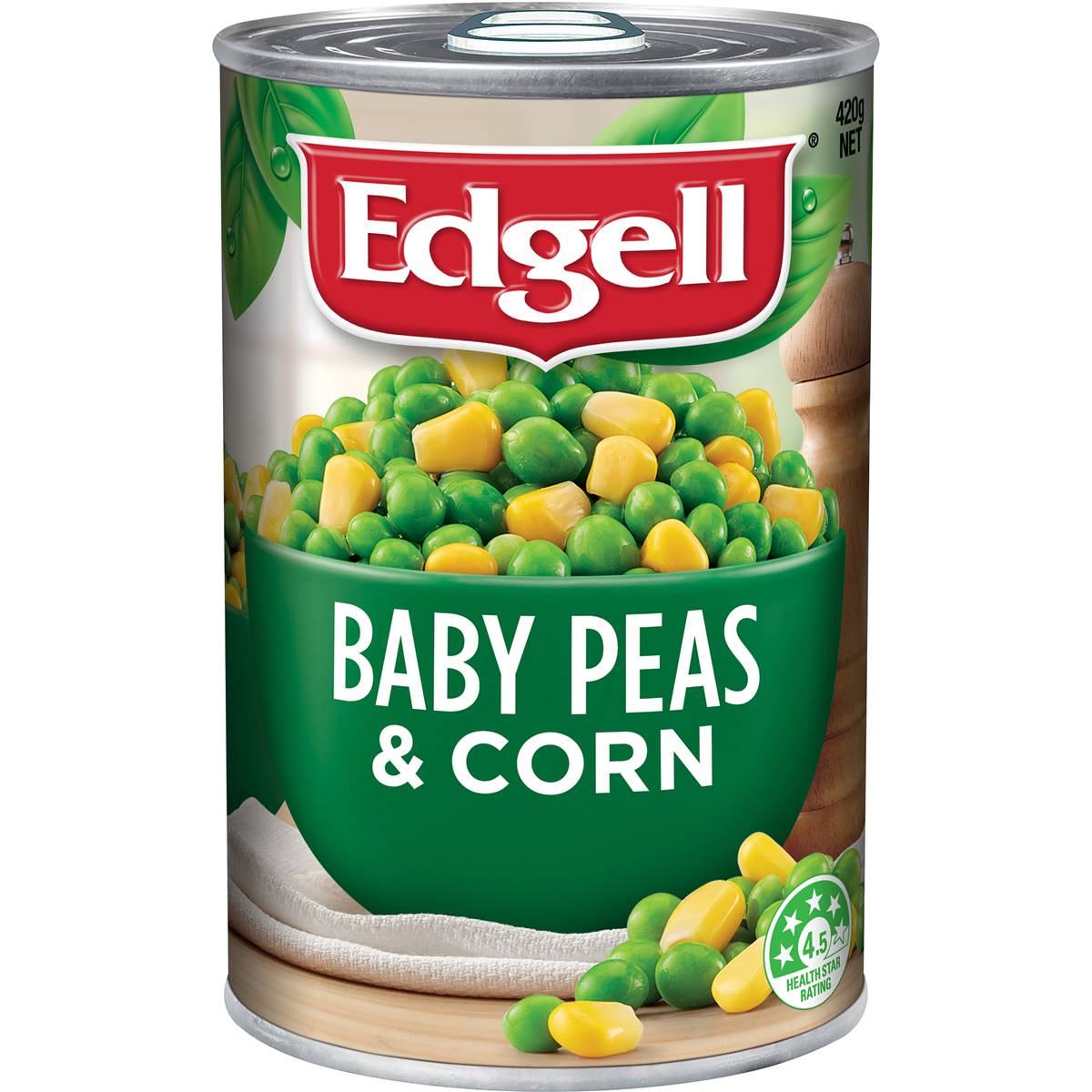 Edgell Baby Peas & Corn Baby Peas & Super Sweet Corn 420g
