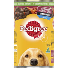 Pedigree Adult Wet Dog Food with Beef, Vegies & Gravy Casserole Can 1.2kg