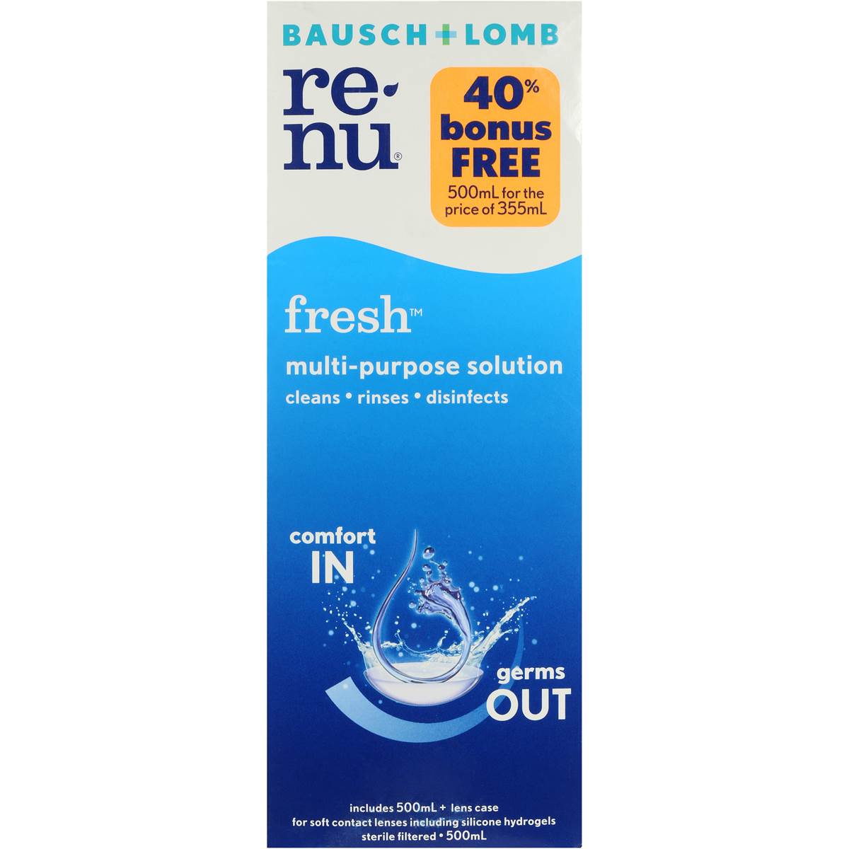 Bausch + Lomb Renu Fresh Multi-purpose Solution 500mL