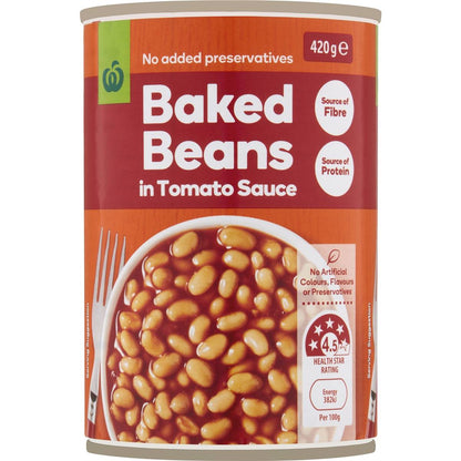Woolworths Baked Beans In Tomato Sauce 420g