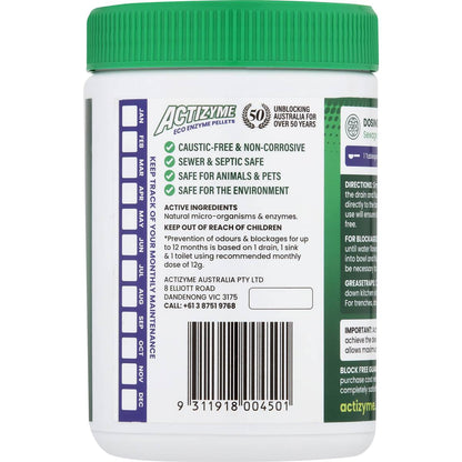 Actizyme Drain Cleaner Safe Pellet Natural 450g