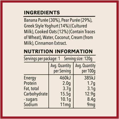 Heinz Smoothie Banana, Pear, Oat, Greek Yoghurt Baby Food 8+ m 120g