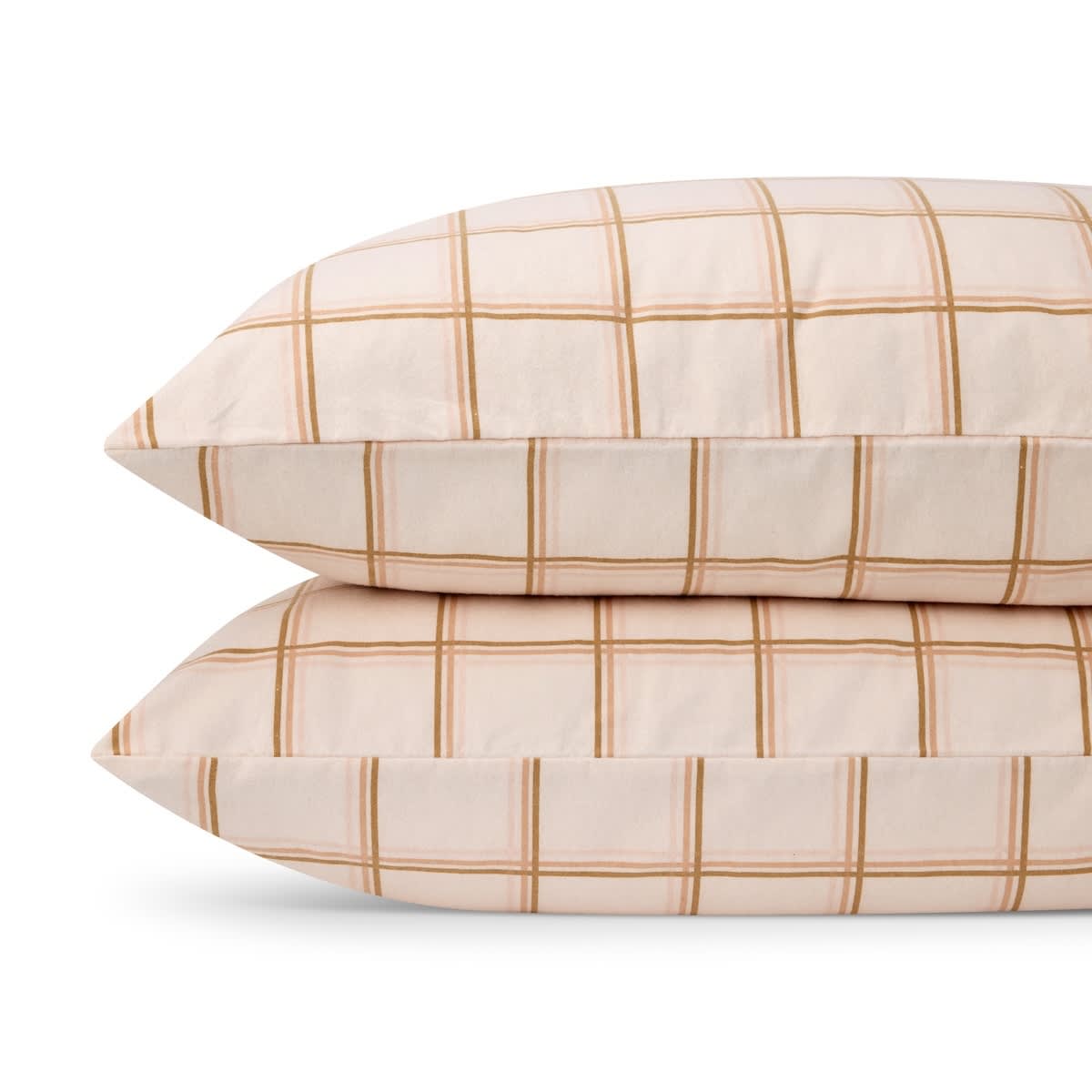 Flannelette Cotton Check Sheet Set - Queen Bed, Pink