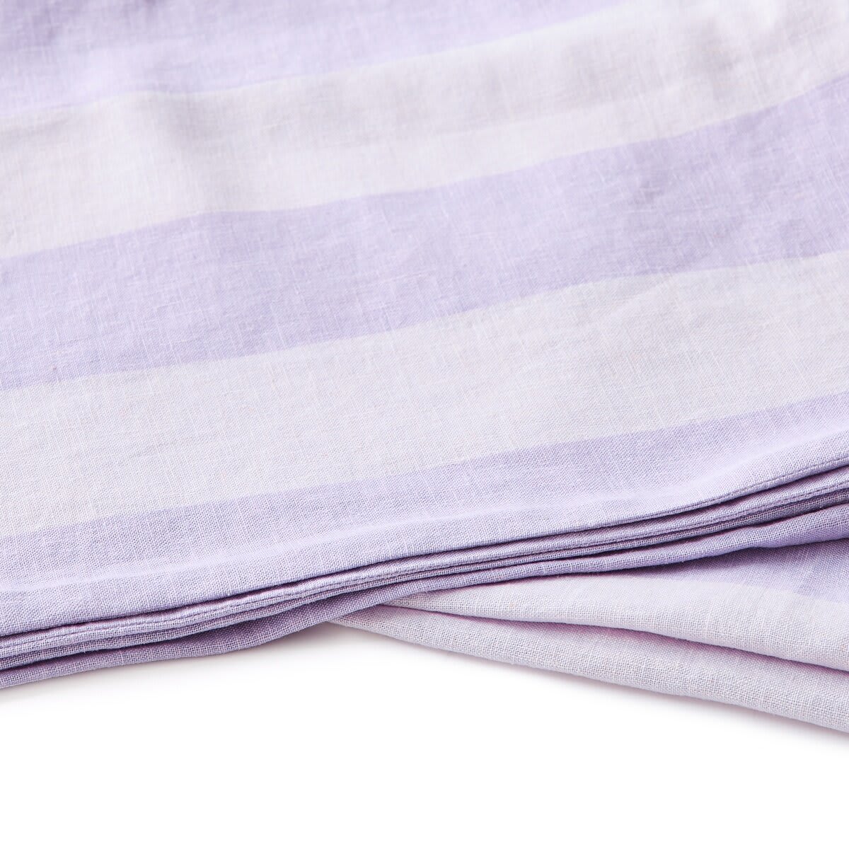 Stripe Linen Cotton Quilt Cover Set - King Bed, Lilac