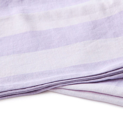 Stripe Linen Cotton Quilt Cover Set - King Bed, Lilac