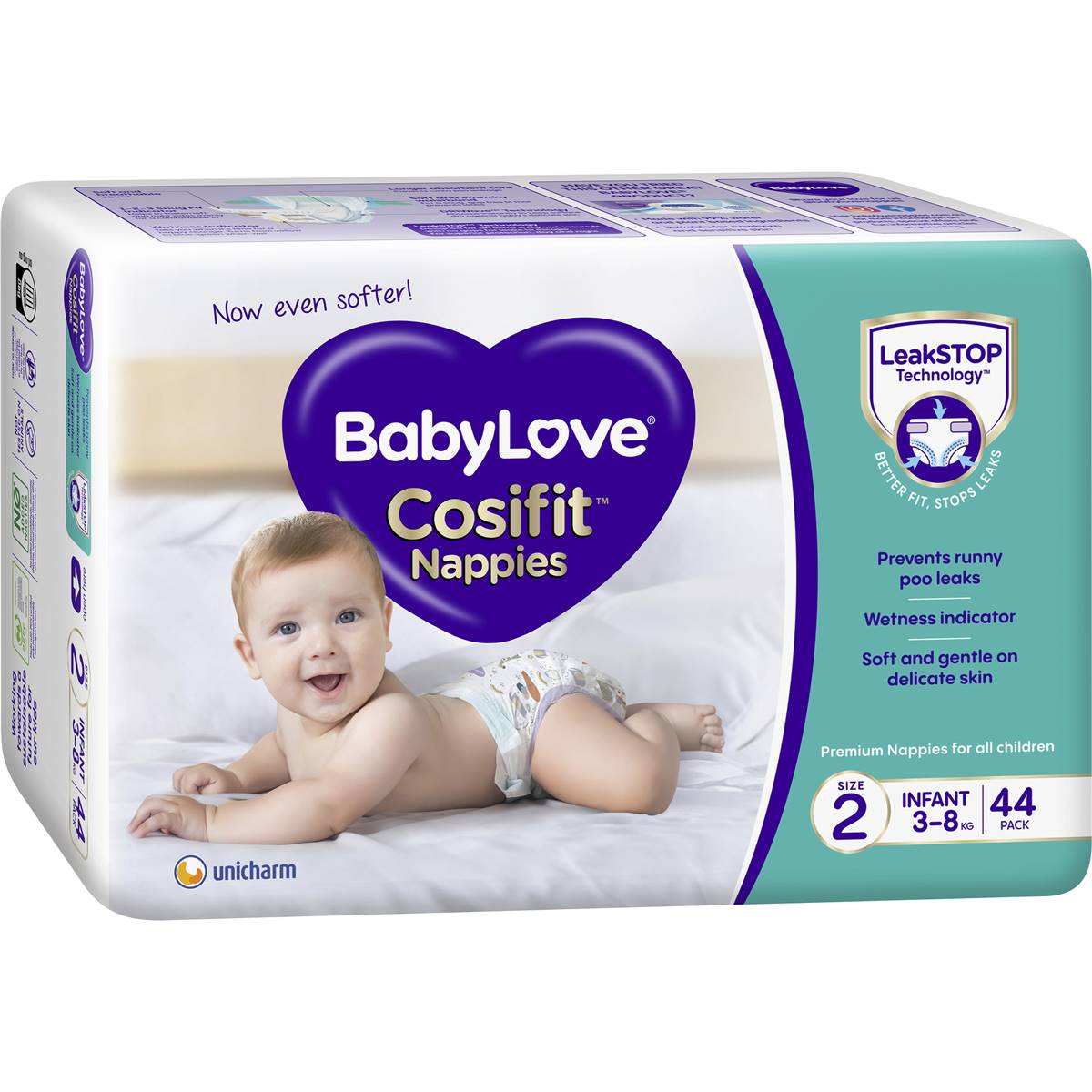 Babylove Cosifit Infant Nappies Size 2 (3-8kg) 44 Pack