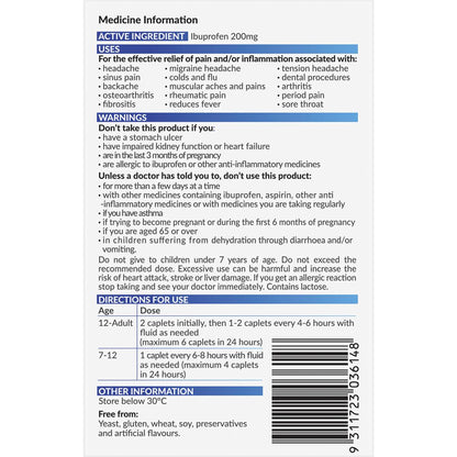 Herron Blue Ibuprofen Caplets 16 pack