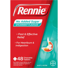 Rennie Antacid Chewable Tablets Spearmint Flavour 48 pack