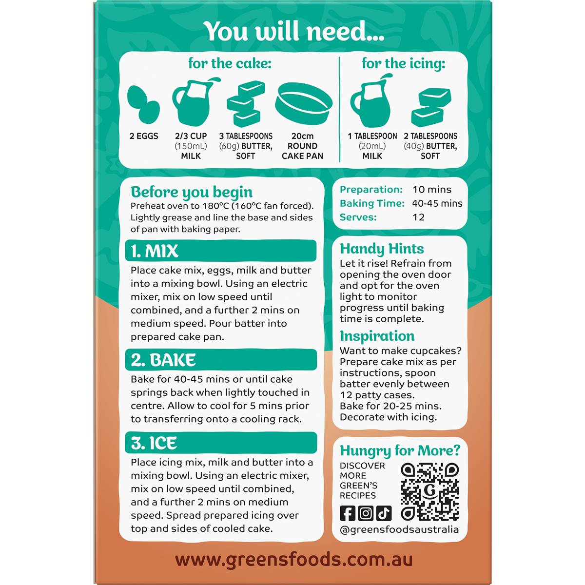 Green's Cake Mix Traditional Chocolate 440g