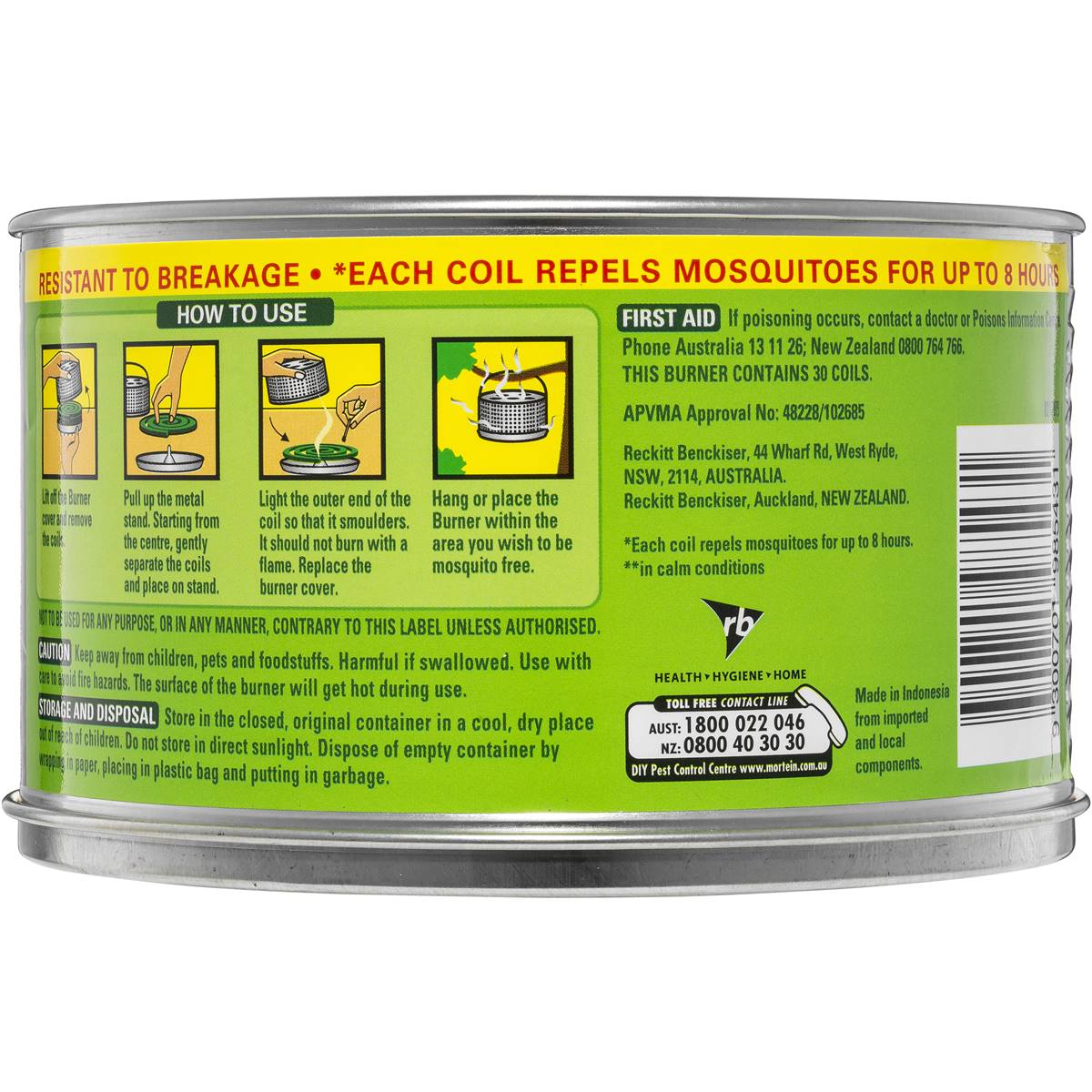 Mortein Outdoor Coil Burner Mosquito Repellent 30 Pack