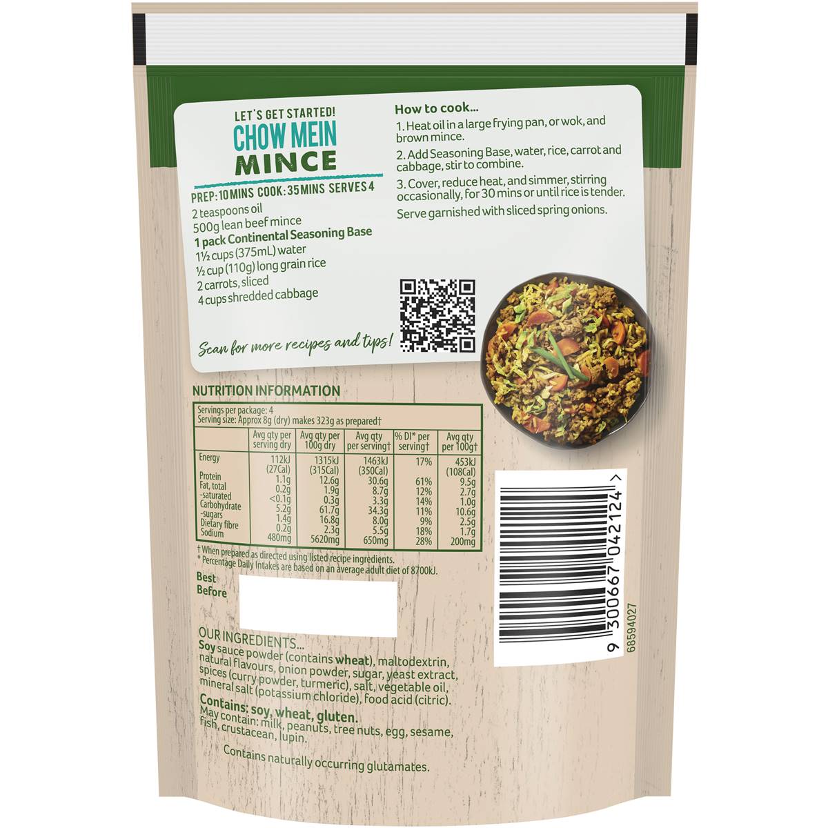 Continental Classics Recipe Base Chow Mein Mince 30g