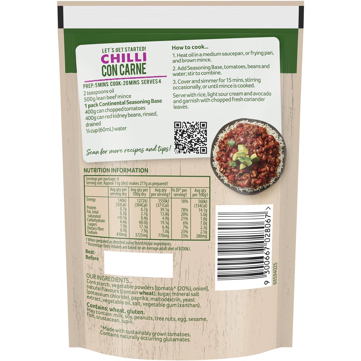 Continental Classics Recipe Base Chilli Con Carne 40g