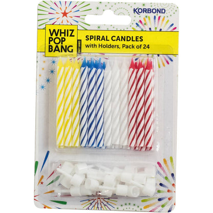 Korbond Basic Spiral Candle With Holder 24 Pack