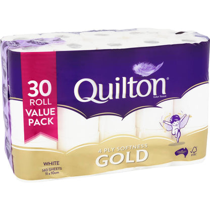 Quilton Gold 4 Ply Toilet Tissue Tissue 30 Pack