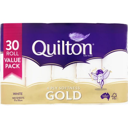 Quilton Gold 4 Ply Toilet Tissue Tissue 30 Pack