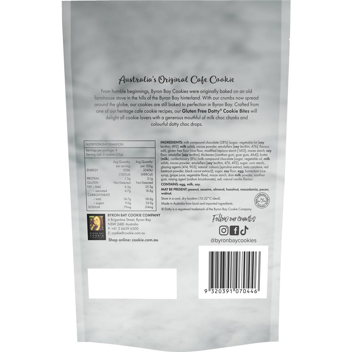 Byron Bay Cookies Gluten Free Dotty Cookie Bites 100g