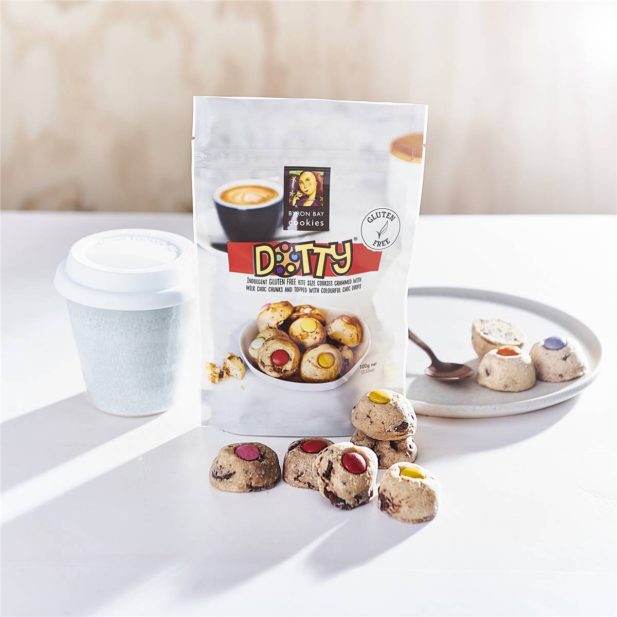 Byron Bay Cookies Gluten Free Dotty Cookie Bites 100g