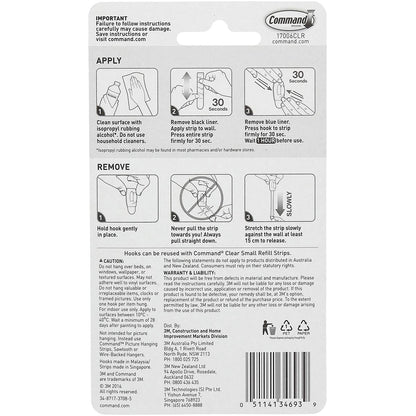 3M Command Mini Hooks Clear 6 Pack