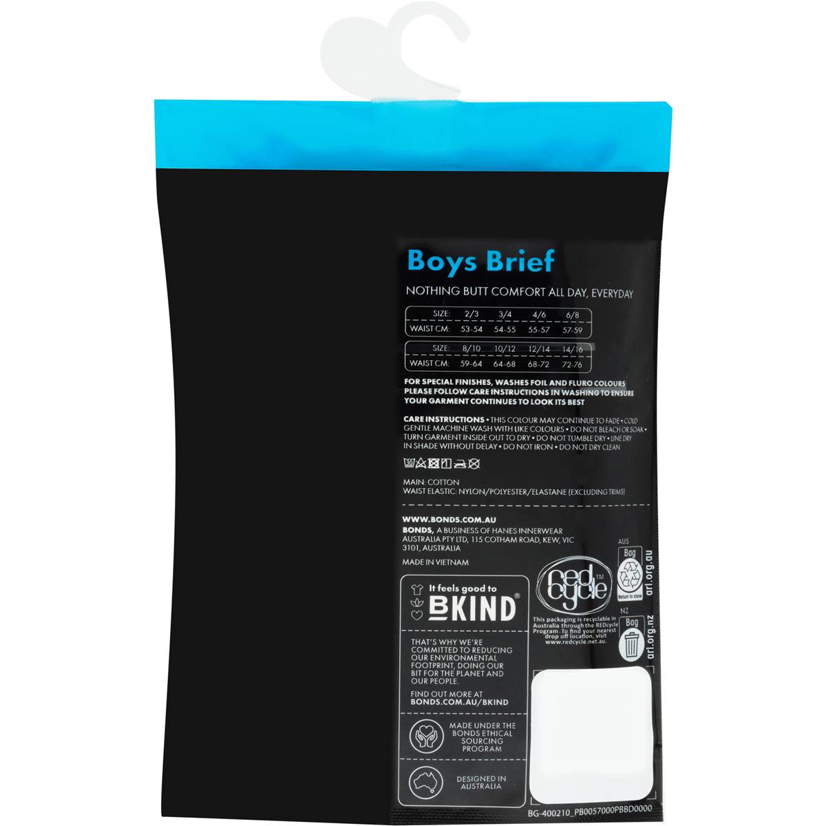 Bonds Boys Briefs Size 4-6 Or 6-8 Assorted 4 Pack