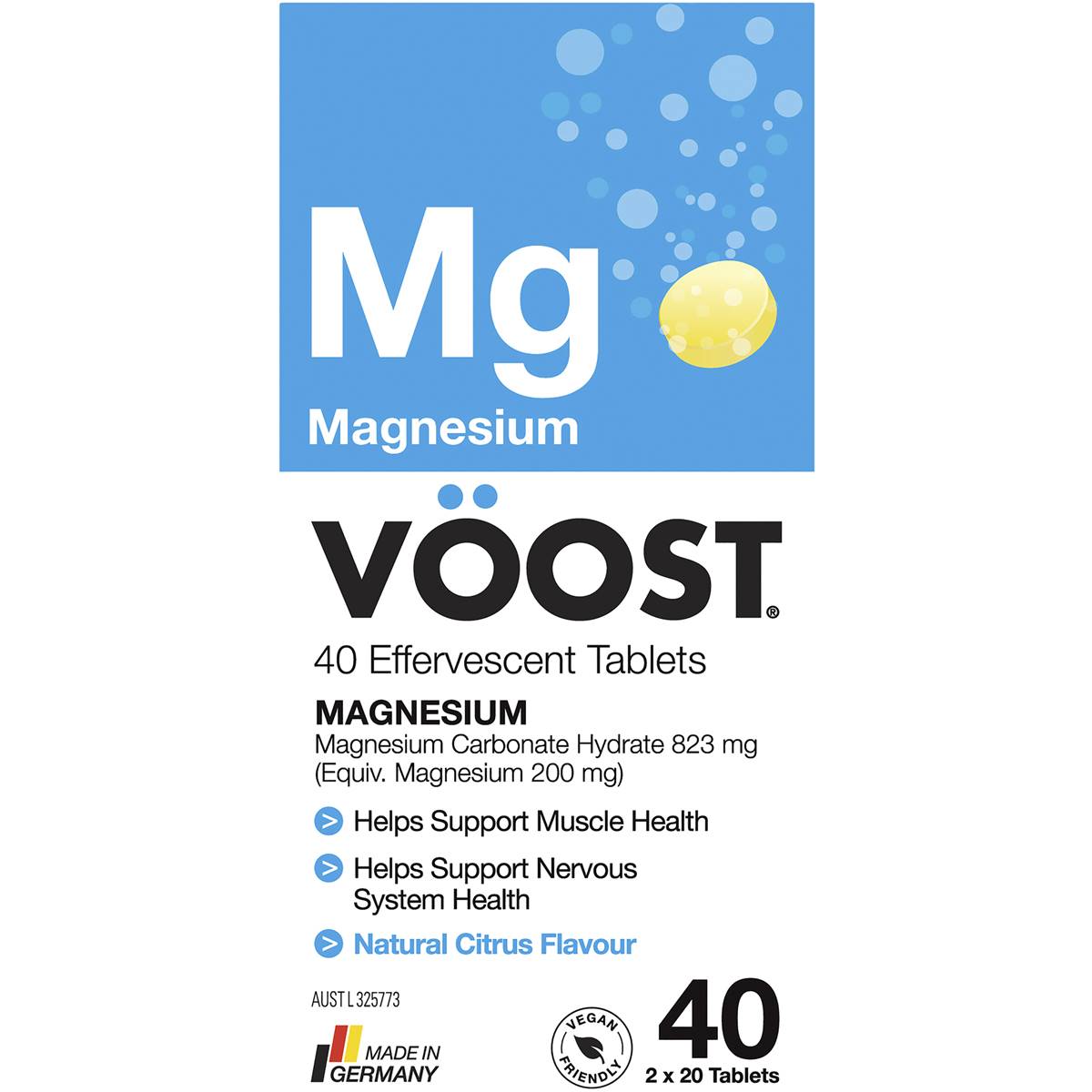 Voost Effervescent Magnesium Tablets 40 Pack