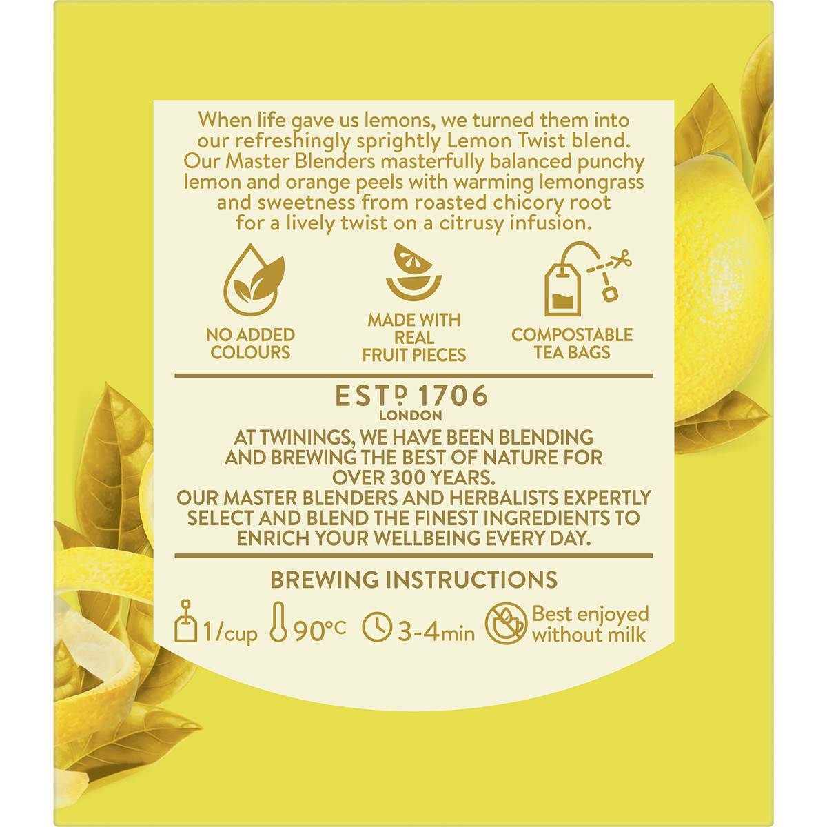 Twinings Lemon Twist Tea Bags 10 Pack