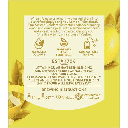 Twinings Lemon Twist Tea Bags 10 Pack