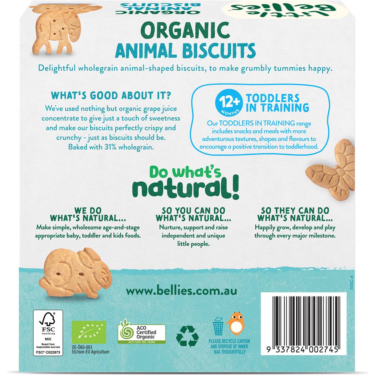Little Bellies Organic Animal Biscuits 130g