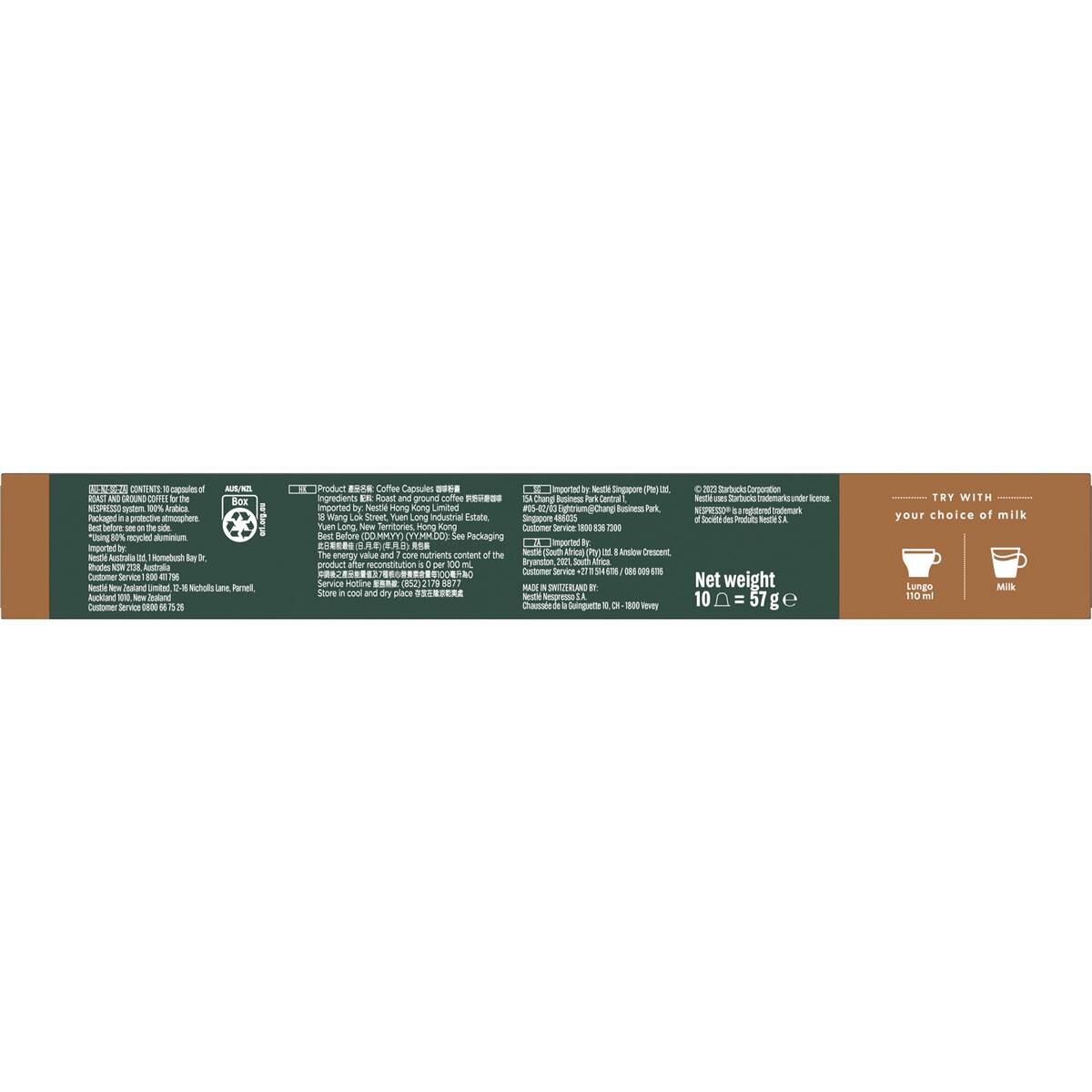 Starbucks by Nespresso House Blend Lungo Coffee Pods 10 Pack