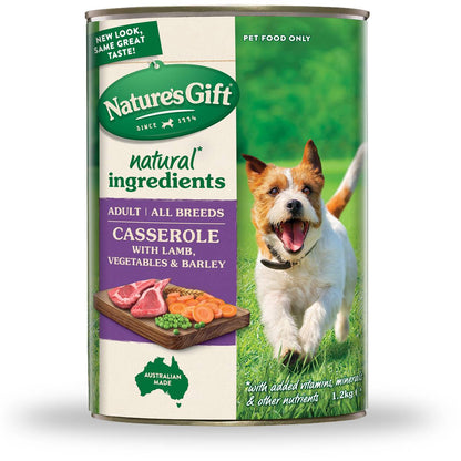 Nature's Gift Adult Wet Dog Food Casserole With Lamb Vegetables & Barley 1.2kg