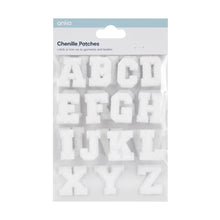 26 Piece Chenille Patches - Alphabet White