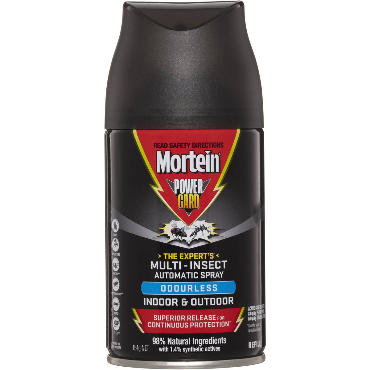 Mortein Powergard Odourless Multi Insect Automatic Spray Refill 154g