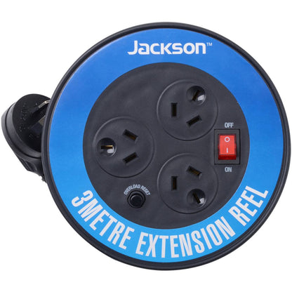 Jackson 3 Meter Power Outlet Extension Lead Reel Each