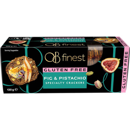 OB Finest Gluten Free Speciality Crackers Fig & Pistachio 130g