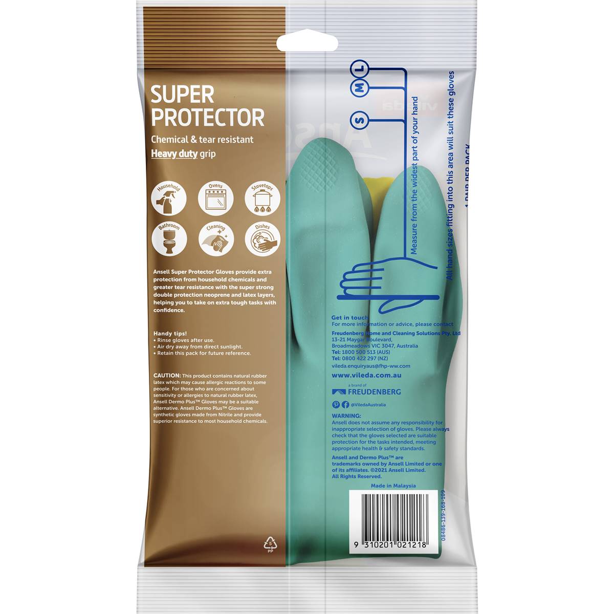 Vileda Ansell Super Protector Gloves Small Pair Each