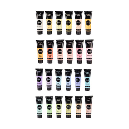 24 Pack Acrylic Paint Set - Pastel Colours