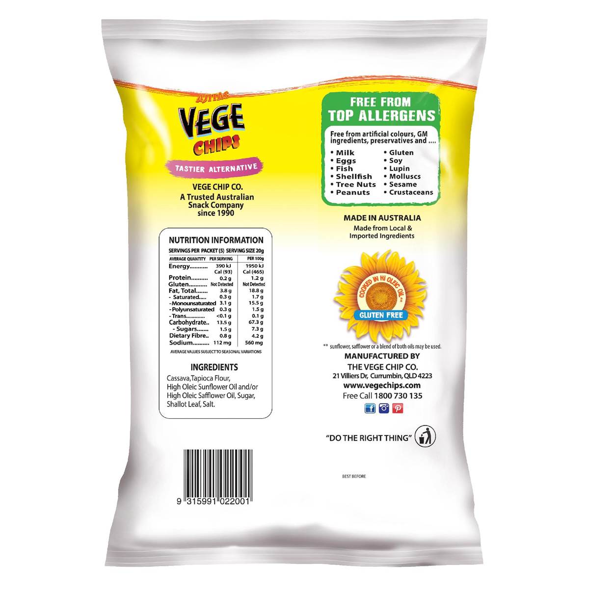Vege Chips Natural 100g