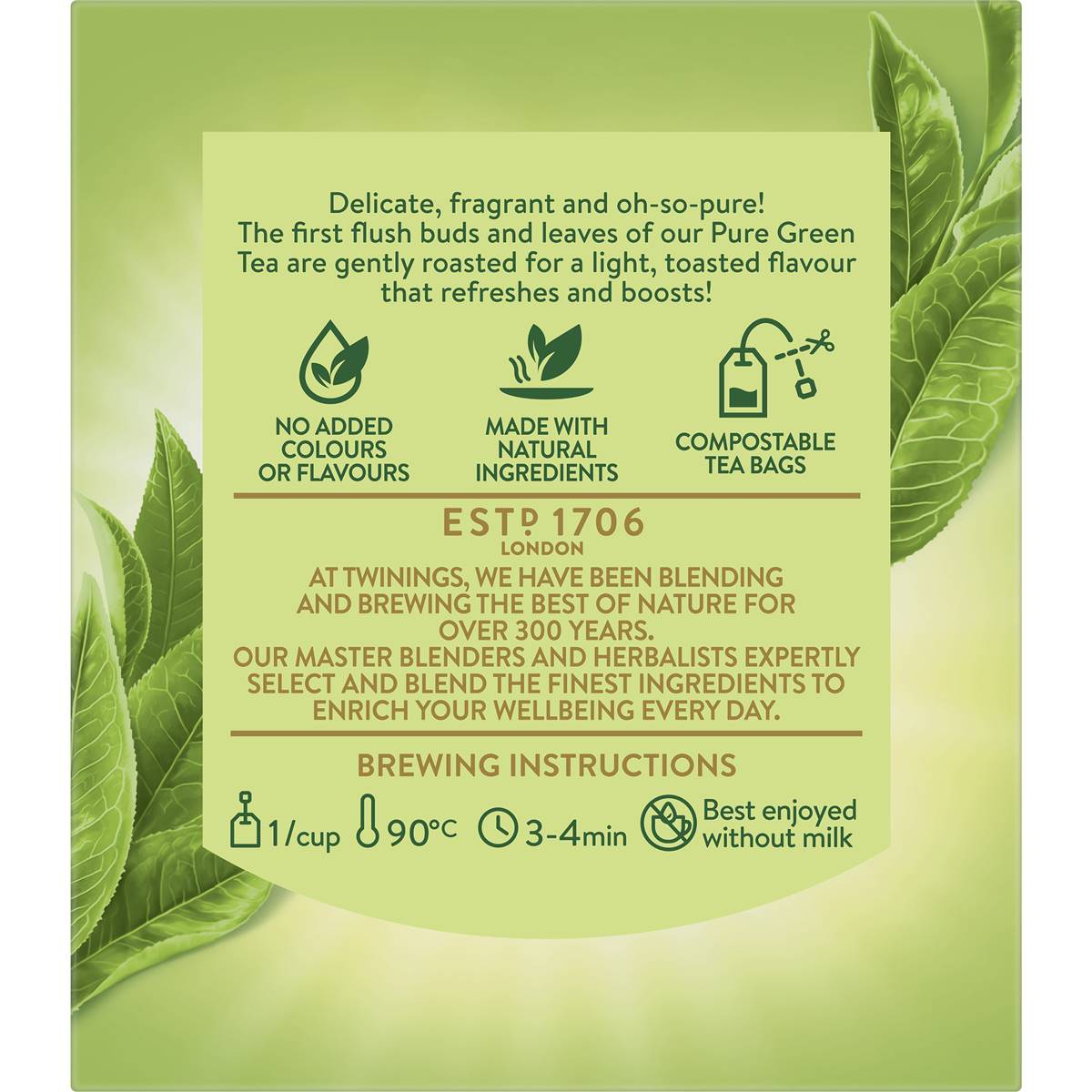 Twinings Green Tea Bags 10 Pack 15g