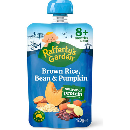 Rafferty's Garden Brown Rice Bean & Pumpkin Baby Food Pouch 8+ Months 120g