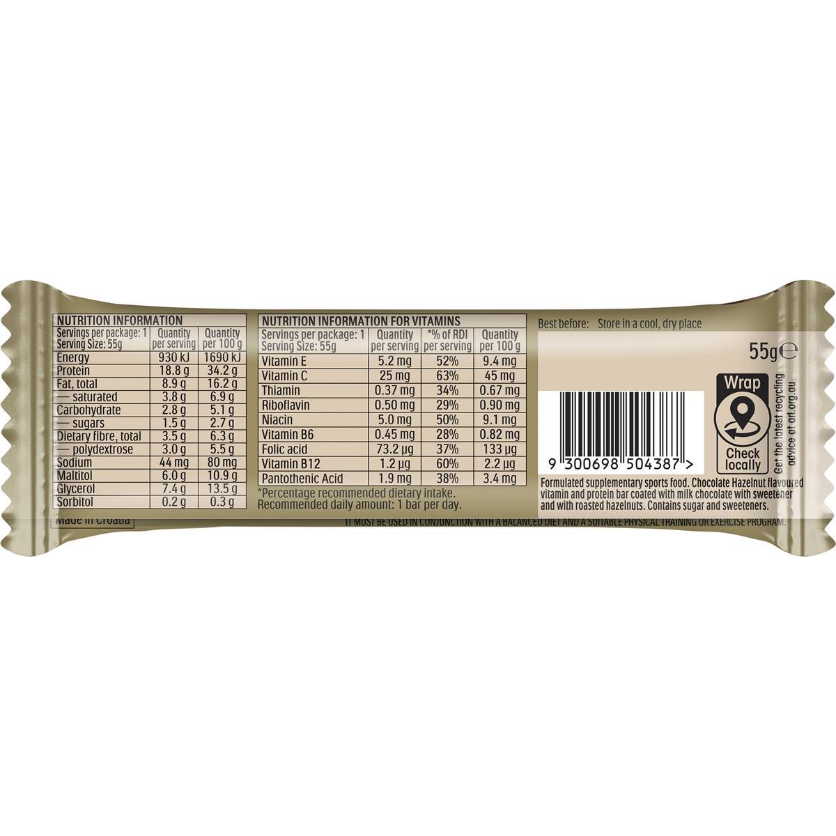 Fulfil Vitamin & Protein Bar Chocolate Hazelnut Whip 55g
