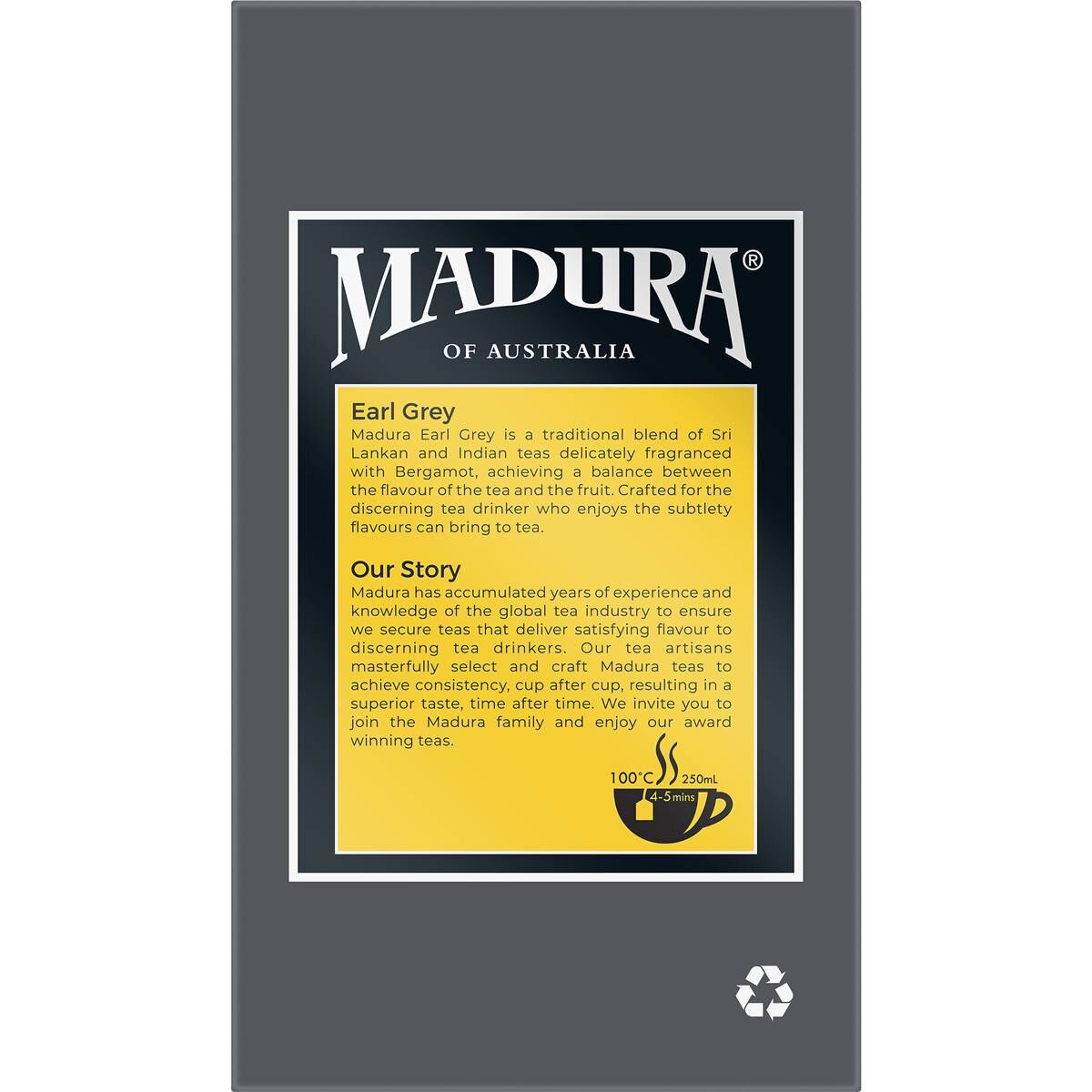 Madura Earl Grey Tea Bags 50 Pack 100g