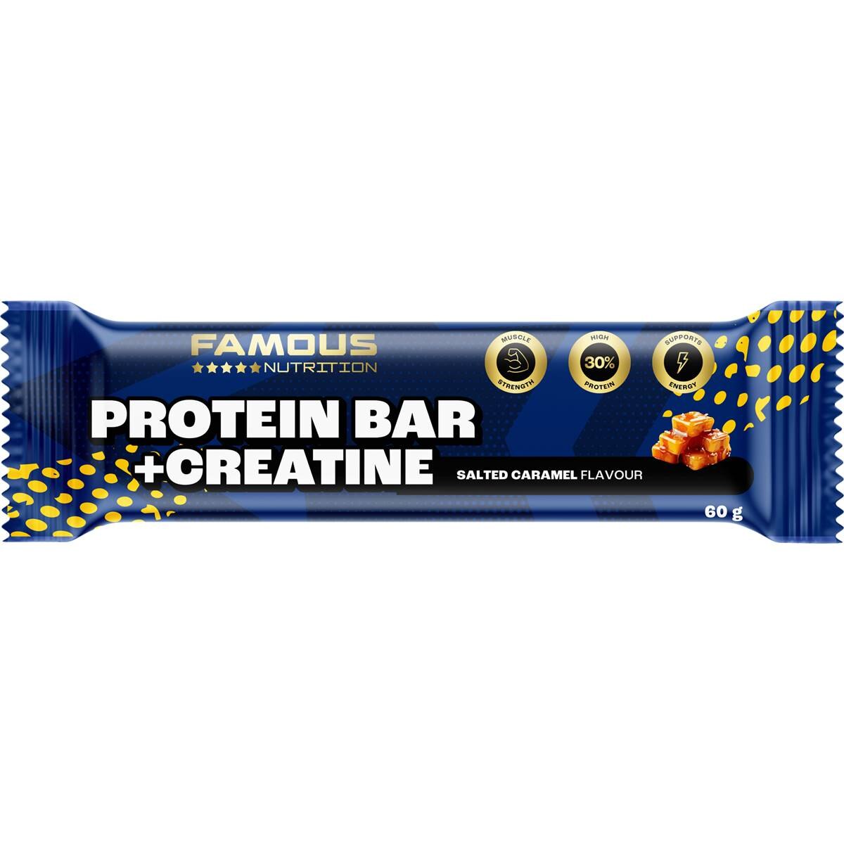 Famous Nutrition Sport Protein & Creatine Bar Salted Caramel 60g