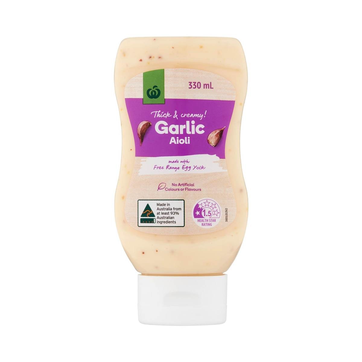 Woolworths Garlic Aioli 330mL